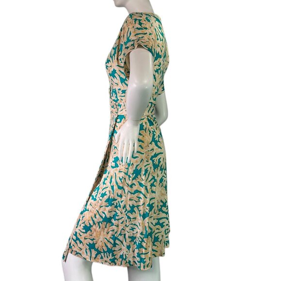 Diane Von Furstenberg TOBY Silk Jersey Wrap Dress Turquoise Barrier Reef Size 4 - Picture 7 of 8